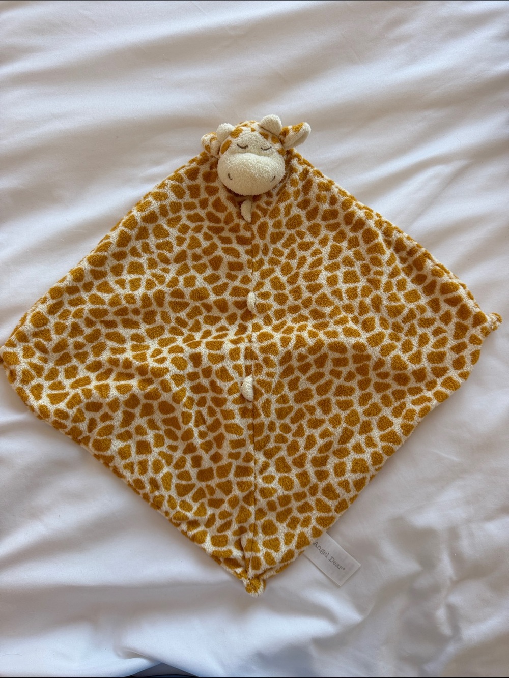 Angel Dear Yellow Giraffe Lovey Security Blanket. New without Tags